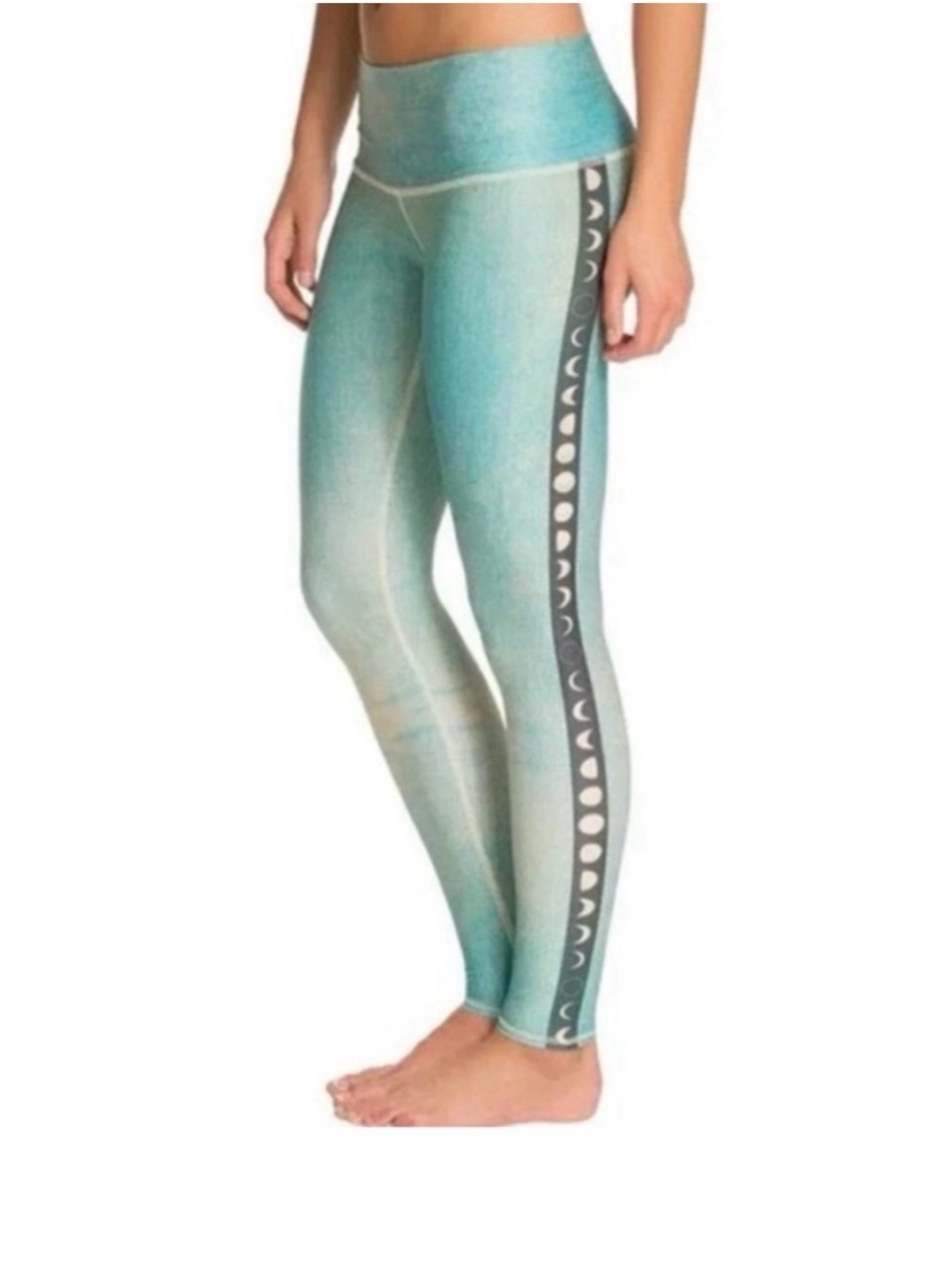 teeki Turquoise Ombre Striped Leggings